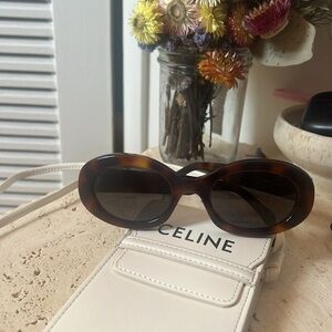 Celine triomphe logo oval acetate sunglasses